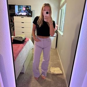 Purple high waisted jeans